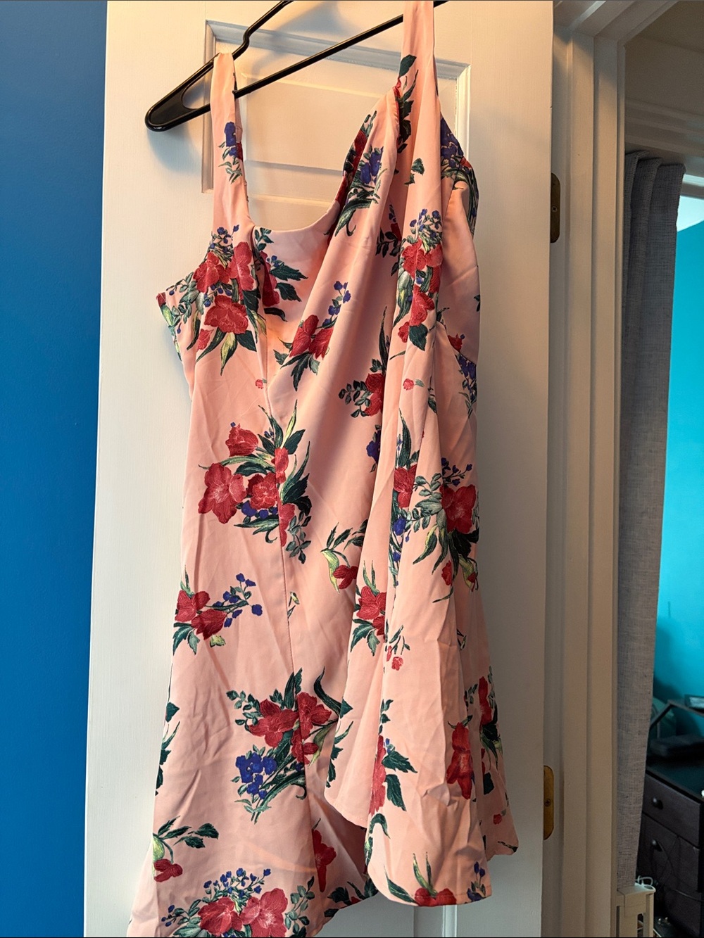 Abercrombie & Fitch Pink Mini Dress with Red Floral Print